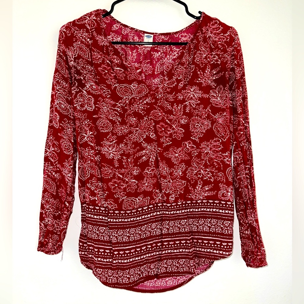 OLD NAVY FLORAL LONG SLEEVE BLOUSE
